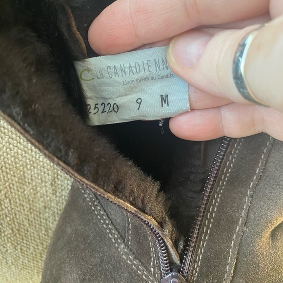 La Canadienne Brown Suede Waterproof Platform Heel Winter Fur Lined Boot. Sz. 9M - Picture 10 of 13